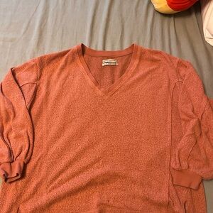 Urban Outfitters V-Neck Sweater in Warm Orange